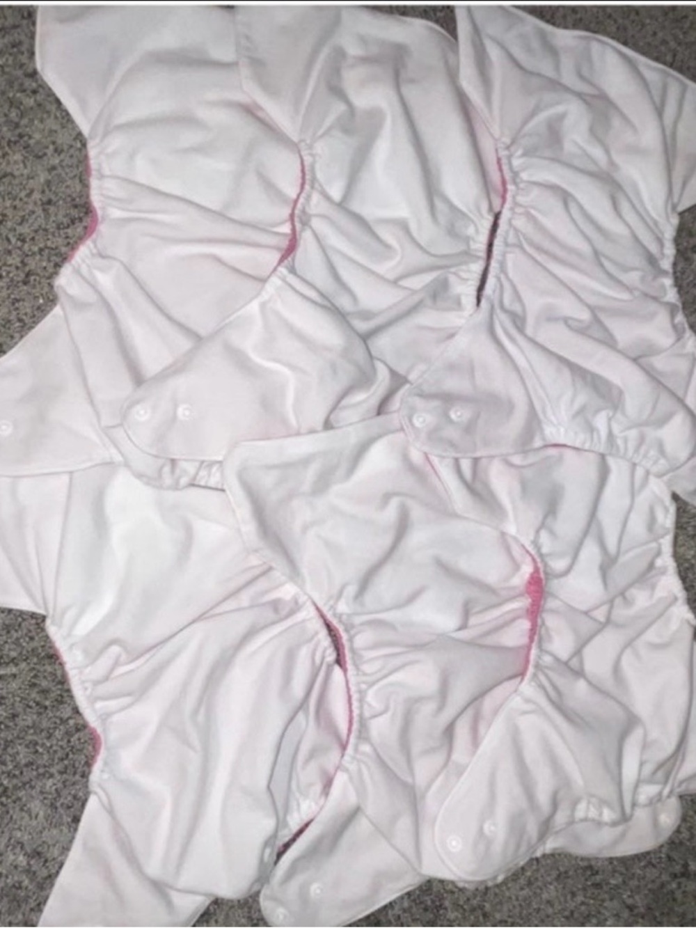 Lot of 6 Pocket Cloth Diapers Pink with snaps EUC - Picture 2 of 4